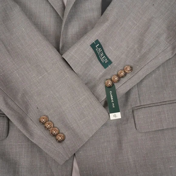 NWT $450 Lauren Ralph Lauren Grey Ultra Flex Suit Separates Blazer Size 40S - Picture 6 of 12
